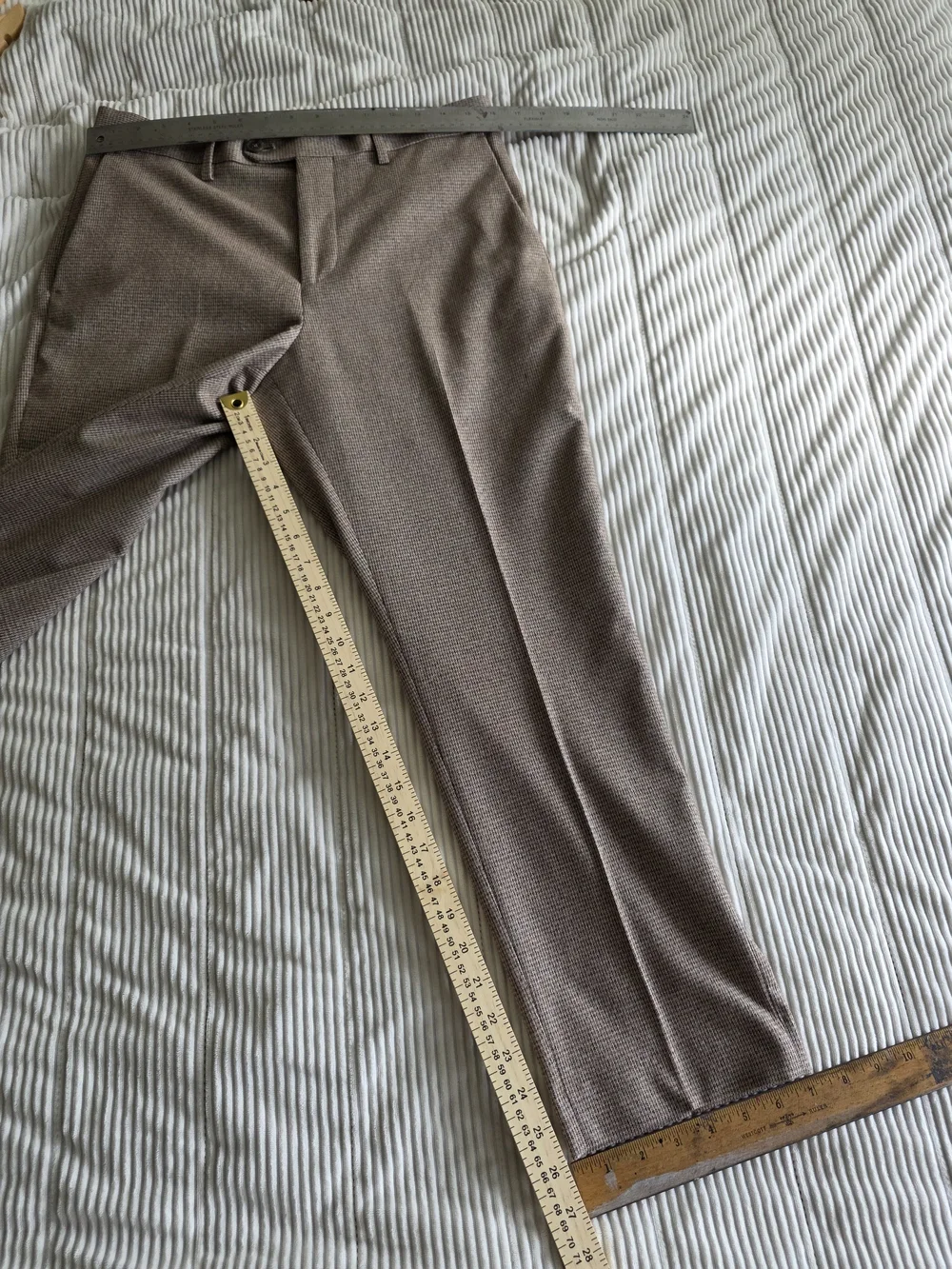 Banana Republic Taupe and Brown Herringbone Tailored Trousers
